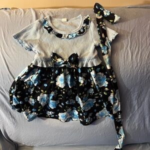 Floral Blue Kids Dress